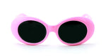 Vintage Sunglasses UV400 Bold Retro Oval Mod Thick Frame Sunglasses Clout Goggles with Dark Round Lens