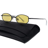 90's Vintage Small Oval Sunglasses Tinted Lens Tiny Metal Shades For Men Women 87156