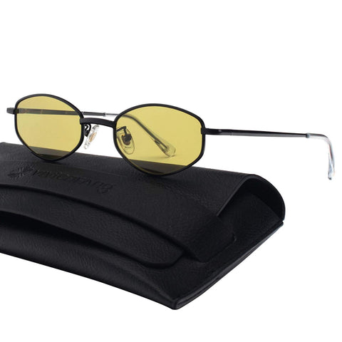 90's Vintage Small Oval Sunglasses Tinted Lens Tiny Metal Shades For Men Women 87156