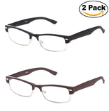 Newbee Fashion Unisex Classic Clubmaster Half Frame Stylish Designer Inspired High Fashion Spring Temple Clear Lens Eye Glasses