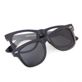[2-in-1 SET] Blue Light Blocking Glasses with Clip On Polarized Sunglasses, Retro Lightweight Frame Men/Women