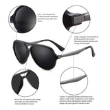Polarized Aluminum Sunglasses for Unisex Metal Temples 53mm UV400
