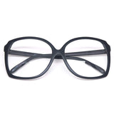 Oversized Square Horn Rimmed Eyeglasses Classic Vintage Inspired Geek Clear Lens