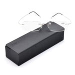 Memory Lightweight Titanium Stainless Steel Rimless Reading Glasses with Light Lenses 1004