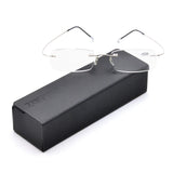 Memory Lightweight Titanium Stainless Steel Rimless Reading Glasses with Light Lenses 1004