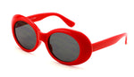 Vintage Sunglasses UV400 Bold Retro Oval Mod Thick Frame Sunglasses Clout Goggles with Dark Round Lens