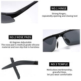 Sports Sunglasses Men's Sports Style Polarized Sunglasses For Cycling Running Fishing Driving Golf Unbreakable Al-Mg Metal Frame Glasses