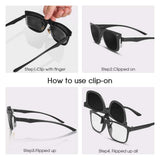 Clip-on Sunglasses Unisex Polarized Frameless Lens Flip Up Clip on Sunglasses Eyeglass,1-Piece clip on glasses