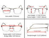 Spring Hinges Brushed Metal Reading glasses 3-Pack