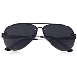 Premium Military Style Rimless Classic Aviator Sunglasses for Men - Driving Sunglasses, Polarized, 100% UV protection