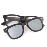 [2-in-1 SET] Blue Light Blocking Glasses with Clip On Polarized Sunglasses, Retro Lightweight Frame Men/Women