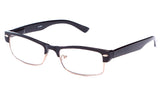 Newbee Fashion Unisex Classic Clubmaster Half Frame Stylish Designer Inspired High Fashion Spring Temple Clear Lens Eye Glasses