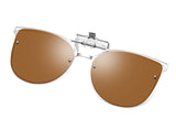 Clip On Polarized Sunglasses Cat Eye Flip for Prescription Glasses B2436
