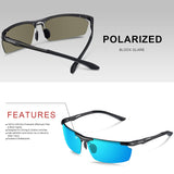 Men's Fashion Polarized Sunglasses for Men Driving Golf Al-Mg Metal Frame