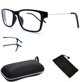 Nearsighted Myopia Driving Glasses for Men Women Clear Vision Comfort Fit + Free Hard Case for Storage ( -1.00 to -6.00 )