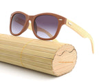 Unisex Handmade Bamboo Wayfarer Sunglasses UV400 HD Polarized Wooden Retro Color Frame Glasses