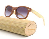 Unisex Handmade Bamboo Wayfarer Sunglasses UV400 HD Polarized Wooden Retro Color Frame Glasses