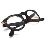Classic Round Horn Rimmed Eye Glasses Clear Lens Oval Non Prescription Frame