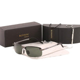 Men UV400 Rimless Aluminium-Magnesium Polarized Sunglasses For Driving Fishing Golf Outdoor
