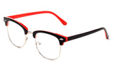 Newbee Fashion - Clubmaster Oval Stylish Retro Vintage Semi-Rimless Floral Classic Half Frame Clear Glasses Frames