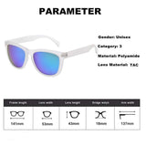 Polarized Wayfarer Sunglasses,Retro Unisex Clear Matt Frame TAC Mirrored Beach Sunglasses UV400