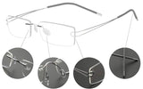 Pure Titanium Rimless Frame Prescription Hingeless Eyeglasses 52mm