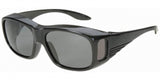 Men and Women Unisex Polarized Sport Fit Over Sunglasses - Wear Over Prescription Glasses. Size Medium. Black with Grey Lens (Carrying Case Included)