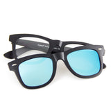 [2-in-1 SET] Blue Light Blocking Glasses with Clip On Polarized Sunglasses, Retro Lightweight Frame Men/Women