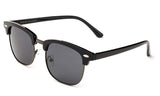 Newbee Fashion - Polarized Classic Vintage Clubmaster Style Comfortable Semi-Rimless Two Tone Wood Colored Fashion Sunglasses