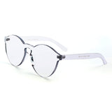 One Piece Rimless Sunglasses Transparent Candy Color Eyewear Ultra-Bold Colorful Mono Block