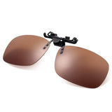 Polarized Clip-on Flip up Plastic Sunglasses Lenses Glasses Outdoor Driving Fishing Cycling