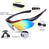 Polarized Sports Sunglasses, UV400 Protection,with 5 Interchangeable Lenses, TR90 Lightweight Frame, Cycling Glasses for Men and Women for Running Skiing Fishing Driving Hiking Riding