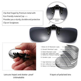 Polarized Clip-on Flip Up Metal Clip Rimless Sunglasses for Prescription Glasses