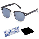 Classic Half Frame Polarized Semi-Rimless Clubmaster Sunglasses (NEERD)