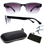 Unisex Transparent Slim Frame Sun Reader Reading Glasses Sunglasses Eyewear