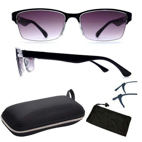 Unisex Transparent Slim Frame Sun Reader Reading Glasses Sunglasses Eyewear