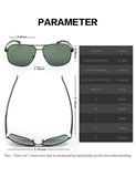 Mens Military Style Polarized 60mm Aviator Sunglasses Large Al-Mg Metal Frame