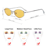 90's Vintage Small Oval Sunglasses Tinted Lens Tiny Metal Shades For Men Women 87156