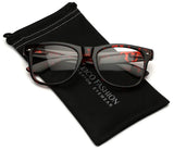 Iconic Square Horn Rimmed Clear Lens Retro Glasses
