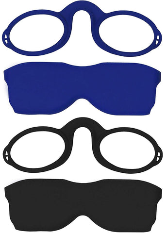 Armless Reading Glasses Round Nose Resting Small Portable Readers for Men and Women with Case