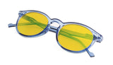 Quality Blue Light Blocking Glasses With Retro Oval Round Frame 0.0 Magnification - Digital Eye Strain Protection