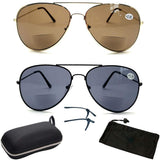 Metal Unisex Aviator Round Oval Shape Classic Reading Glasses Sun Readers