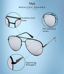 - Aviator sunglasses Mirrored flat lens | Oversized, Polarized For Women and Men UV400