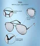 - Aviator sunglasses Mirrored flat lens | Oversized, Polarized For Women and Men UV400