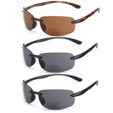 GAMMA RAY 3 Pairs Bifocal Sports Sunglasses Readers Reading Glasses