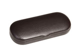 Hard Metal Bodied Eyeglass Case with Lip for Medium Frames in Black and Brown
