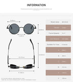 Polarized Sunglasses Steampunk Round Lens Metal Frame Unisex Glasses AE0519