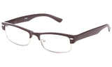 Newbee Fashion Unisex Classic Clubmaster Half Frame Stylish Designer Inspired High Fashion Spring Temple Clear Lens Eye Glasses