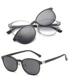 Eyeglasses Frame With Magnetic Polarized Clip On Sunglasses