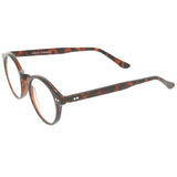 Retro Keyhole Nose Bridge Clear Lens P3 Round Glasses 46mm